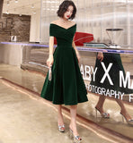 Green velvet short prom dress homecoming dress HZ1023