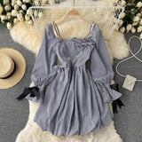 Cute Plaid Long Sleeve Dress Fashion Dress HZ1023