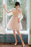 Cute tulle applique short prom dress homecoming dress HZ1023