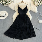 Edge fake style beach skirt sexy backless large Pleated Dress HZ1023