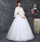 White v neck lace long prom gown evening gown HZ1023