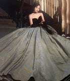 Amazing strapless lace long prom dress formal gown HZ1023