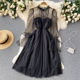 Cute Tulle Long Sleeve Dress Fashion Dress HZ1023