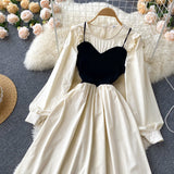 Cute A Line Long Sleeve Dress A Line Fashion Dress HZ1023