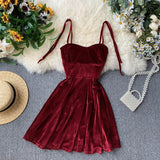 Cute Velvet Short A Line Dress Fashion Dress HZ1023