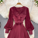 Elegant V Neck Long Sleeve Dress A Line Fashion Dress HZ1023