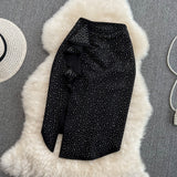 High waist slim diamond ruffled irregular A-line skirt HZ1023