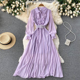 Elegant Chiffon Long Sleeve Dress Fashion Dress HZ1023