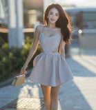 Lovely heart-shaped diamond backless prom dress party dress HZ1023