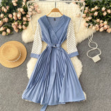 Cute V Neck Long Sleeve Dress A Line Fashion Dress HZ1023