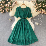 Cute V Neck Lace Short Dress A Line Fashion Dress HZ1023