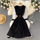 Cute V Neck Long Sleeve Dress A Line Fashion Dress HZ1023