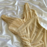 Cream yellow shiny elegant exquisite beaded straps long chiffon ball gown, evening dress, party dress, graduation dress HZ1023