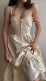 Ivory White Vintage Elegant Spaghetti Strap Long Chiffon Ball Gown Evening Dress Bridesmaid Dresses HZ1023