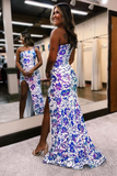 Sparkly Mermaid One Shoulder Sequins Long Prom Dresses HZ1023