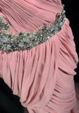 Pink Gorgeous Shiny Elegant Exquisite Beaded Tulle Long Mermaid Floor Length Slim Ball Gown Evening Gown Party Dress Prom Dress HZ1023