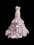 Pink sweet bow decoration long floor-length ball gown evening dress adult ceremony birthday dress HZ1023
