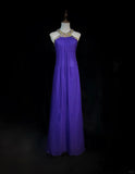 Purple Vintage Fashion Elegant Exquisite Gem Rhinestone Beading Long Floor Length Tulle Ball Gown Evening Dress Party Dress Prom Dress HZ1023