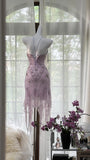 Purple Gorgeous Exquisite Beaded Lace Long Chiffon Homecoming Dress Prom Dress Evening Dress Wedding Party Dress Prom Dress Graduation Date Dress HZ1023