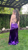 Purple/Blue Fashion Elegant Sweetheart Neck Strap Long Slim Satin Formal Prom Dress Evening Dress Party Dress Graduation Dress HZ1023