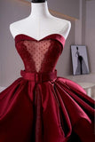 Red fashion sexy elegant Exquisite lace long satin ball gown evening dress HZ1023