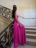 Pink Purple Sexy A-Line Spaghetti Strap Maxi Party Ball Gown Evening Dress HZ1023