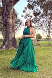 Green Elegant Fashion Suspender Long Satin Prom Dress Evening Dress Wedding Mother Dress Party Dress HZ1023