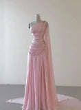 Pink Beaded Elegant Floor-Mounting Maxi Dress Long tulle Ball Gown Evening Dress HZ1023