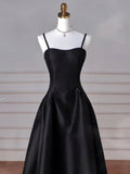 Black/Red/Navy Elegant Simple Fashion A-Line Satin Long Ball Gown Evening Dress Party Dress Prom Dress HZ1023