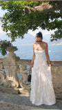 Ivory Tulle Spaghetti Strap Elegant Long Evening Gown Party Dress HZ1023