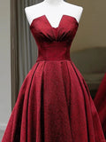 Beautiful Charming Red Fashion Simple Elegant Long Satin Floor Length Ball Gown Evening Gown Prom Dress HZ1023