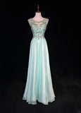 Green Gorgeous Shiny Elegant Exquisite Gemstone Beaded Tulle Long Backless Ball Gown Evening Gown Party Dress Prom Gown HZ1023