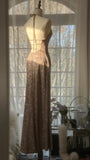 Champagne Gorgeous Shiny Exquisite Beaded Spaghetti Straps V Neck Long Sequined Chiffon Ball Gown Evening Dress Party Dress HZ1023