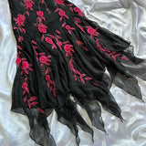 Black gorgeous delicate Beads floral applique spaghetti straps long elegant tulle ball gown evening dress HZ1023