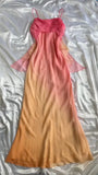 orange fashion gradient elegant spaghetti strap long chiffon prom dress evening dress party dress HZ1023