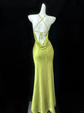 Green Fashion Elegant Suspender Backless Long Mermaid Slim Sexy Prom Dress Evening Dress Party Dress Prom Dress HZ1023