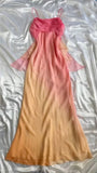 orange fashion gradient elegant spaghetti strap long chiffon prom dress evening dress party dress HZ1023