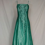 Green Charming Fashion Exquisite Beading Long Elegant Tulle Satin Ball Gown Evening Gown Party Dress HZ1023