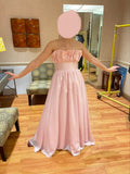 Pink Classy Pretty Fashionable Elegant Simple A-line Long Satin Prom Dress Evening Dress Party Dress Bridesmaid Dress HZ1023