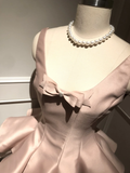 Pink Sweet Cute Elegant Short Tulle Satin Bow Decoration Homecoming Dress Evening Dress Birthday Party Dress Prom Dress Prom Dress HZ1023