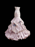 Pink sweet bow decoration long floor-length ball gown evening dress adult ceremony birthday dress HZ1023