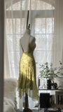 Green Romantic Fashion Elegant Delicate Floral Appliqu¨¦ Beaded Spaghetti Straps Midi/Short Chiffon Ruffle Ball Gown Evening Gown Party Gown HZ1023