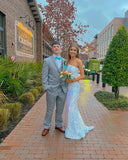 White shiny sequins charming fashion one shoulder mermaid slim long prom dress evening dress party dress HZ1023