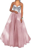 Blue/light pink/pink/black Shiny Sequins BlueTulle Sweetheart Formal Evening Dresses Long Prom Dresses HZ1023