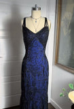 Navy Blue Shiny Elegant Exquisite Beaded Applique Straps Long Tulle Sequins Ball Gown Evening Dress Party Dress HZ1023