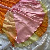 Pink Orange Elegant Fantasy Long Chiffon Ball Gown Evening Dress Party Dress Fairy Tale Dress HZ1023