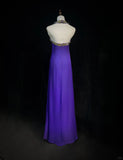 Purple Vintage Fashion Elegant Exquisite Gem Rhinestone Beading Long Floor Length Tulle Ball Gown Evening Dress Party Dress Prom Dress HZ1023