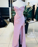 Pink/green/blue Gorgeous Shiny Exquisite Beaded Long Slit Elegant Sexy Ball Gown Evening Dress Party Dress HZ1023