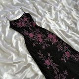 Black Retro Elegant A-line Strap Long Lace prom dress Evening Dress Birthday Party Dress HZ1023