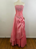 Pink Gorgeous Sparkling Exquisite Delicate Beading Long Satin Ball Gown Evening Dress Party Dress Prom Dress HZ1023